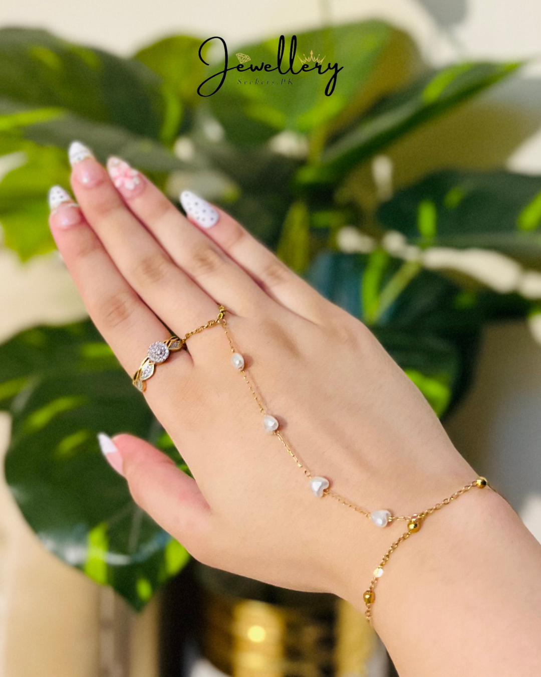 White Heart Pearl Stainless Steel Anja