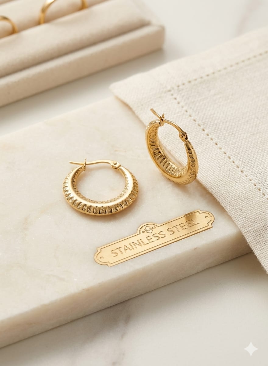 Golden Hoop Stainless Steel Earing