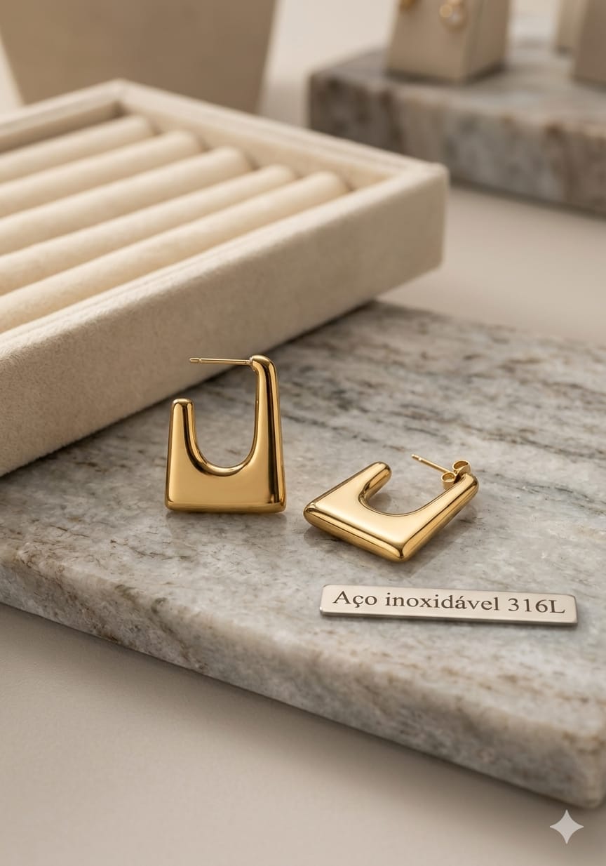 Golden Box Type Earing Stainless Steel