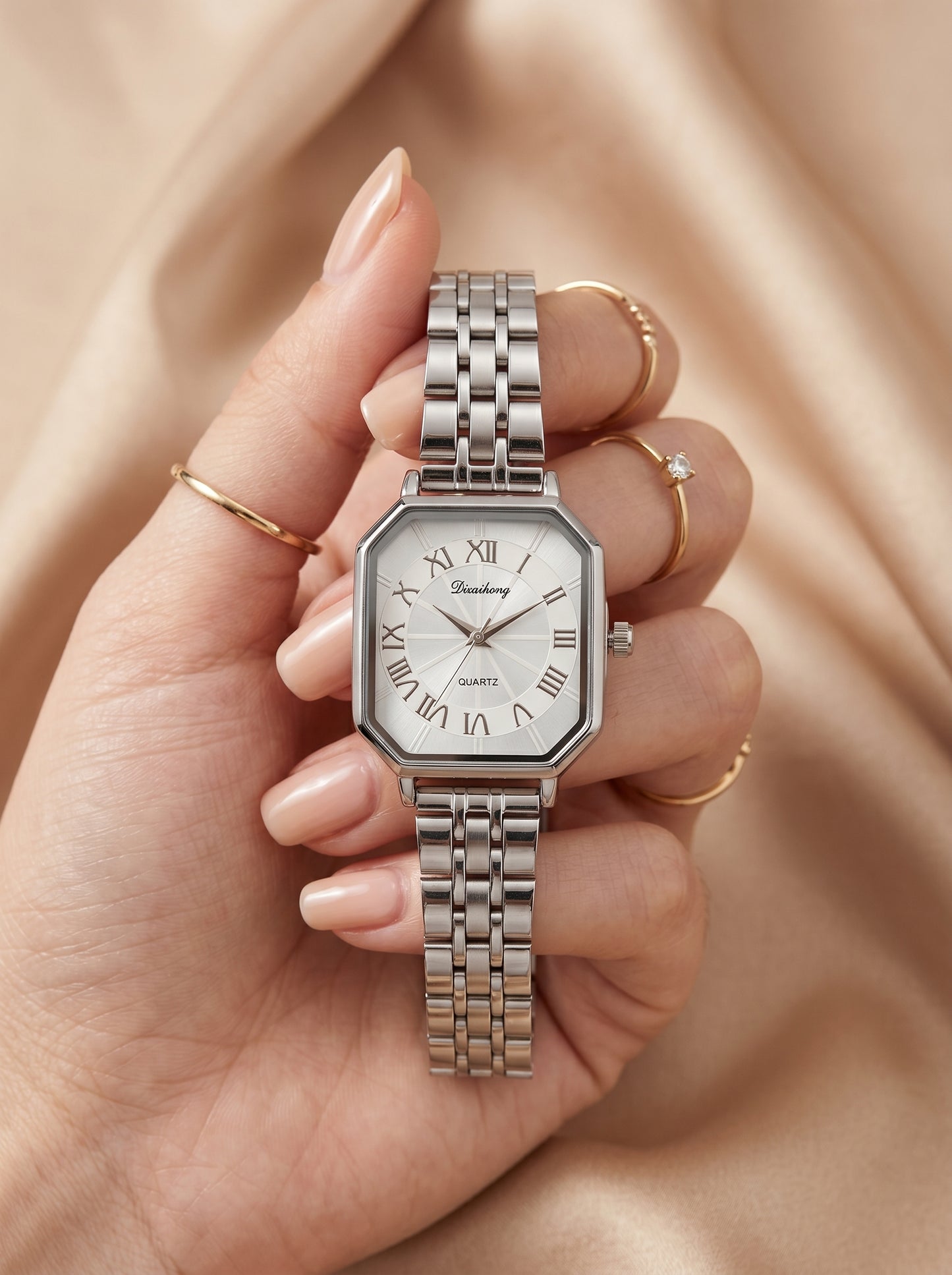 Dicaihong square Women Watch Silver