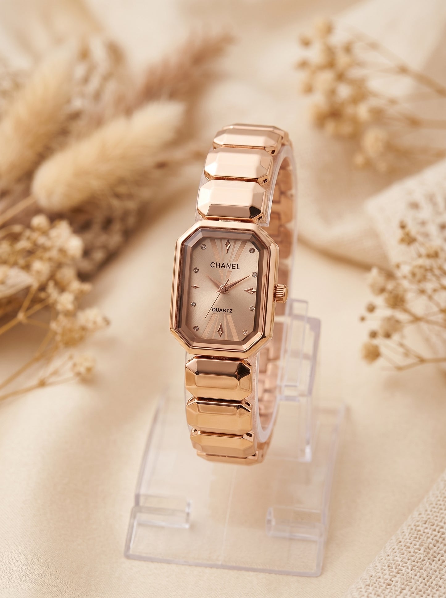 Chanel Rose Gold Elegant Oval Women Watch