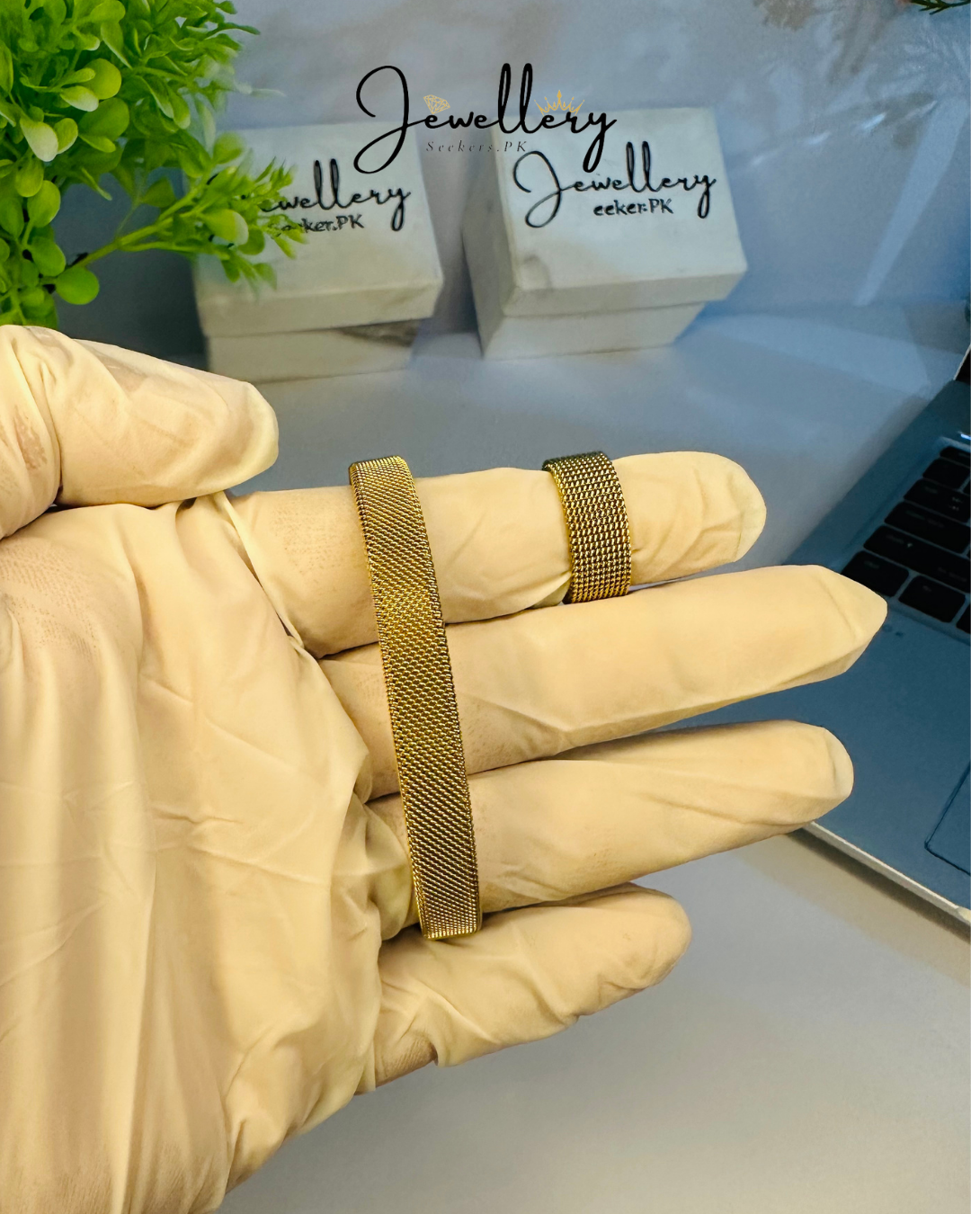 Elastic Woven Bangle & Ring