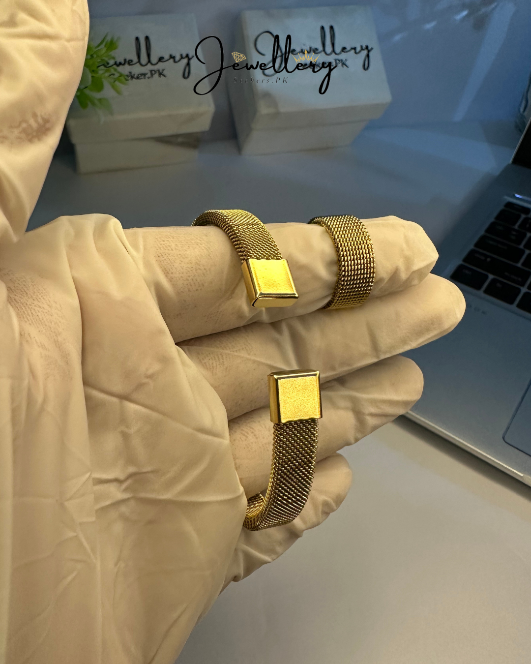 Elastic Woven Bangle & Ring