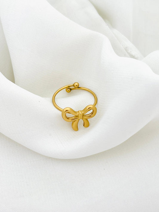 Bow Gold Plated Ring (Adjustable)