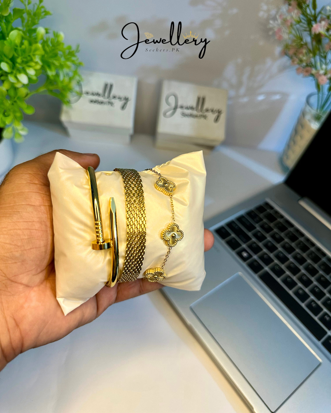 Stainless Steel Golden Stack Combo 3pcs