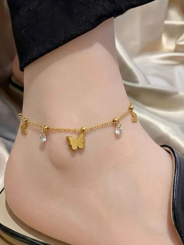Elegant Butterfly Stainless Steel Anklet