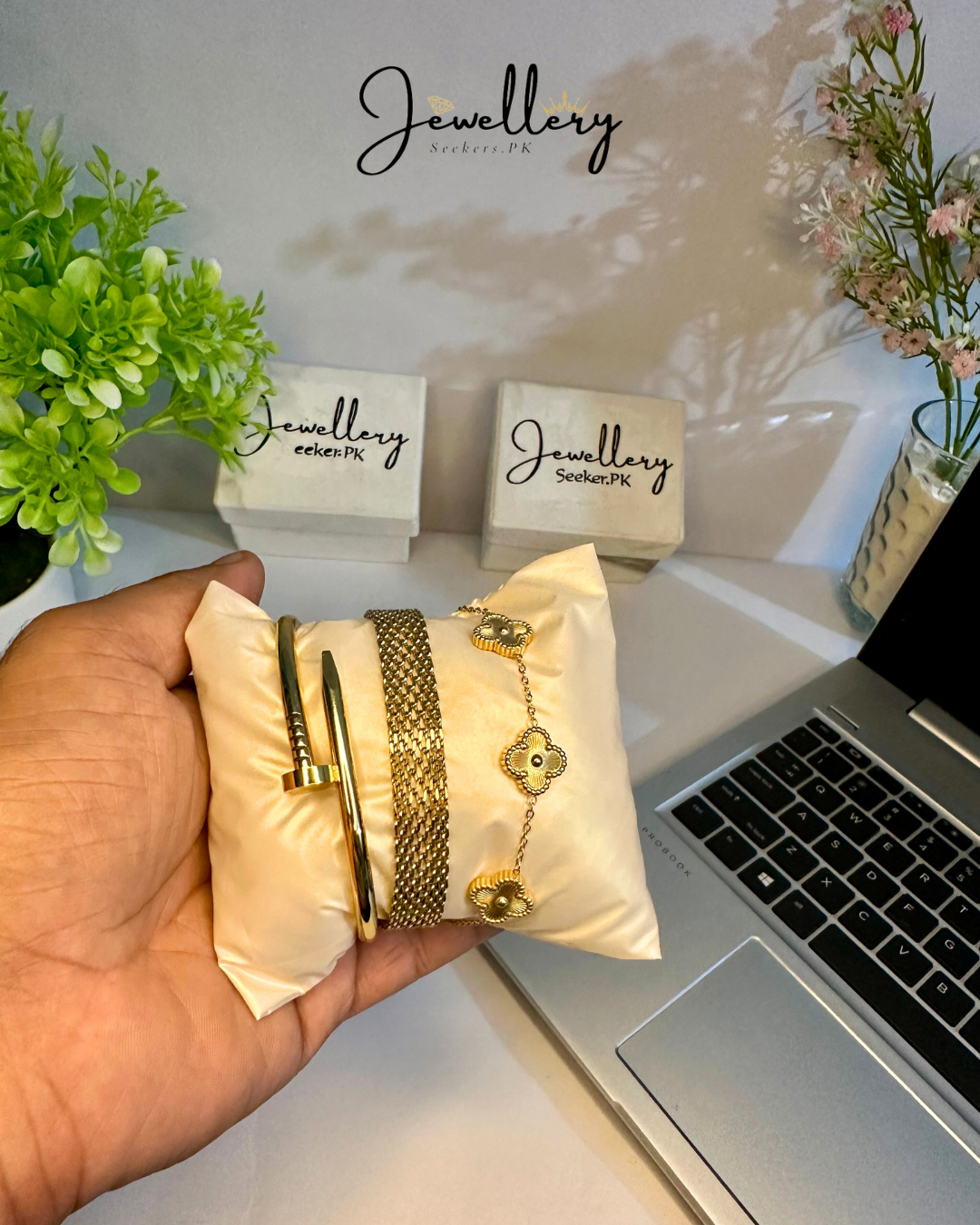 Stainless Steel Golden Stack Combo 3pcs