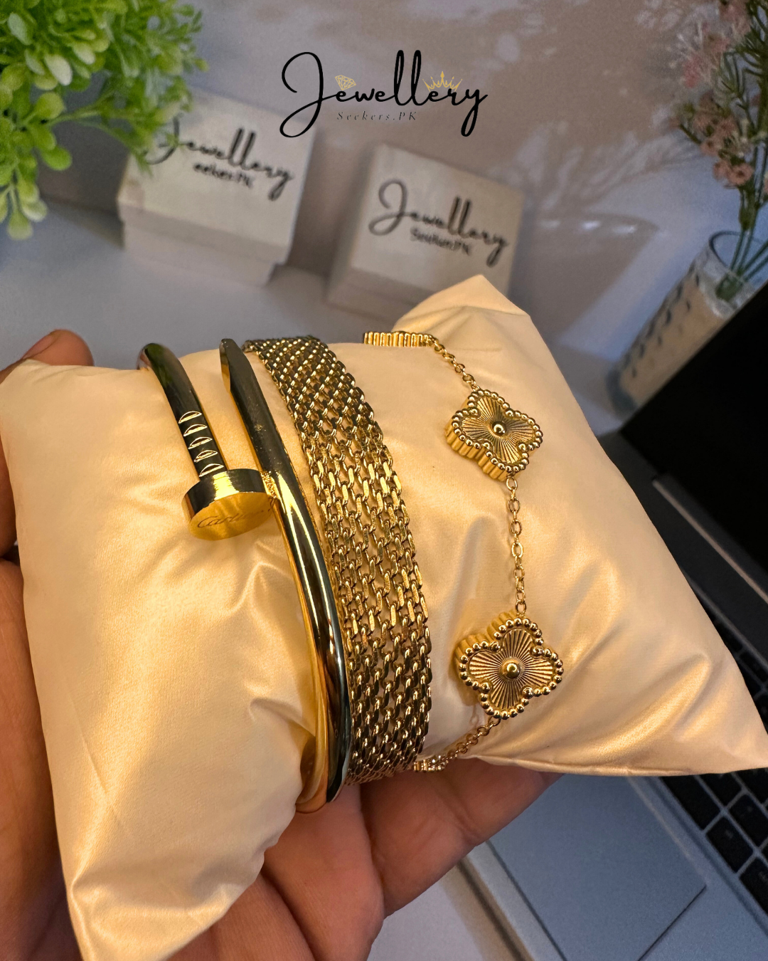 Stainless Steel Golden Stack Combo 3pcs