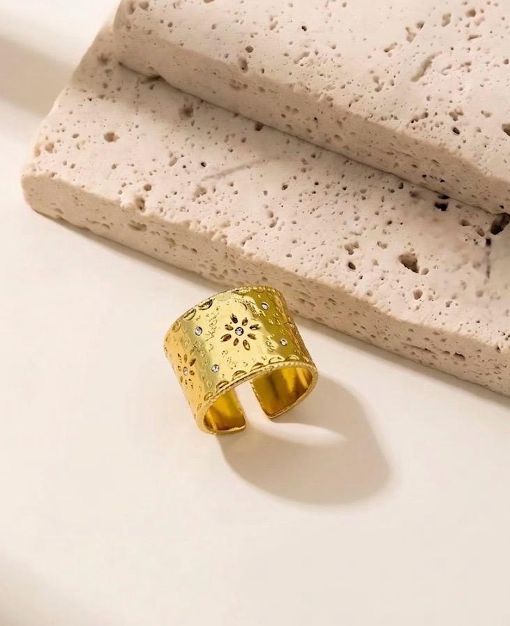 Serena Gold Plated Ring (Adjustable)