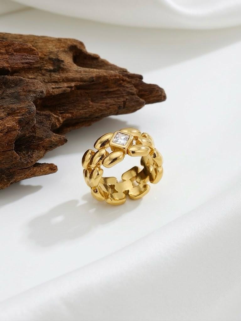 Classic Gold Plated Stainless Steel Ring
