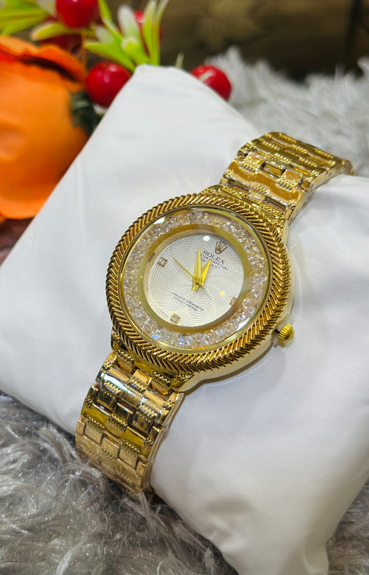 Rolex Premium Golden Women Watch
