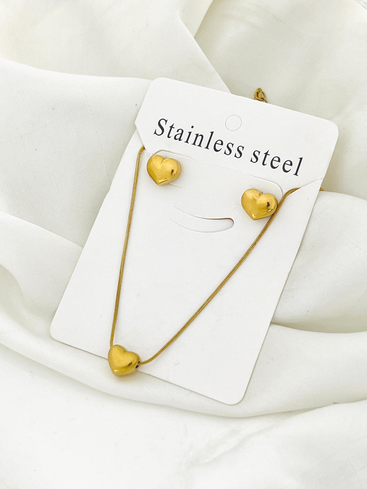 Elegant Gold Plated Heart Set
