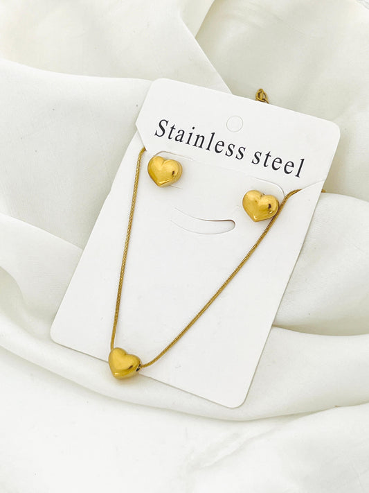 Elegant Gold Plated Heart Set