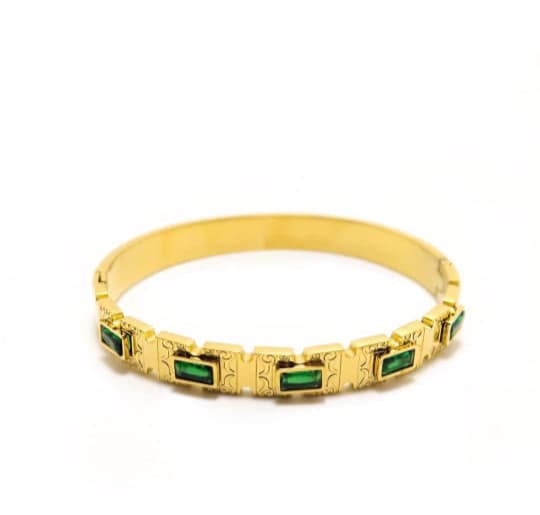 Golden Green Stone bangle