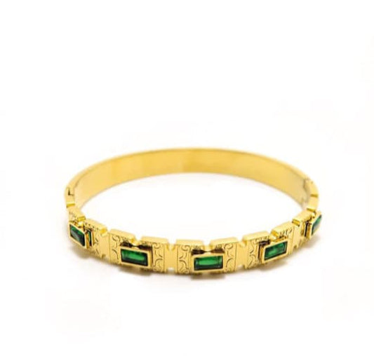 Golden Green Stone bangle