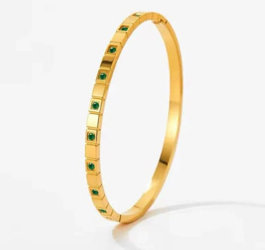 Green Small Stone Bangle