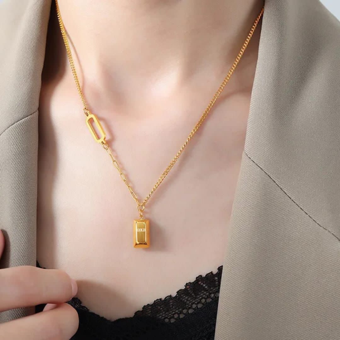 Stainless Steel Brick Necklace
