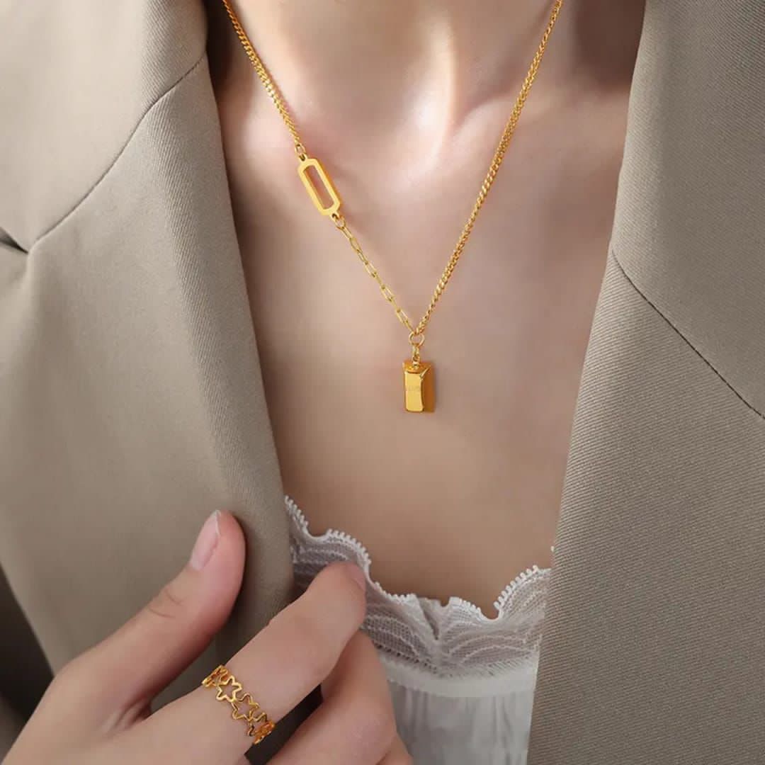 Stainless Steel Brick Necklace