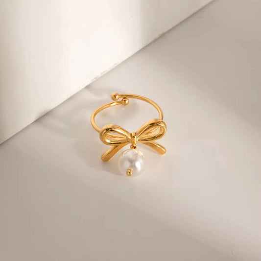 White Pearl Adjustable Ring