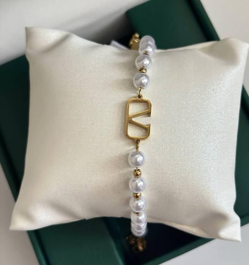 White Stone V Stainless Steel Bracelet