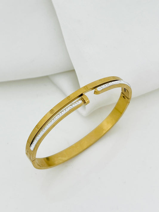Nail Stone Stainless Steel Bangle