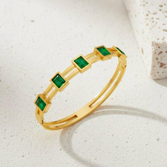 Green Stone Stainless Steel Bracelet