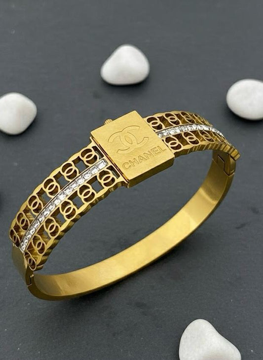 Channel Charm Stainless Steel Bangle